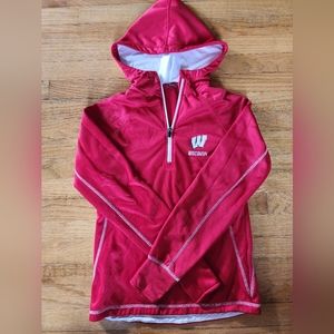 Wisconsin Badger hooded 1/4 zip
